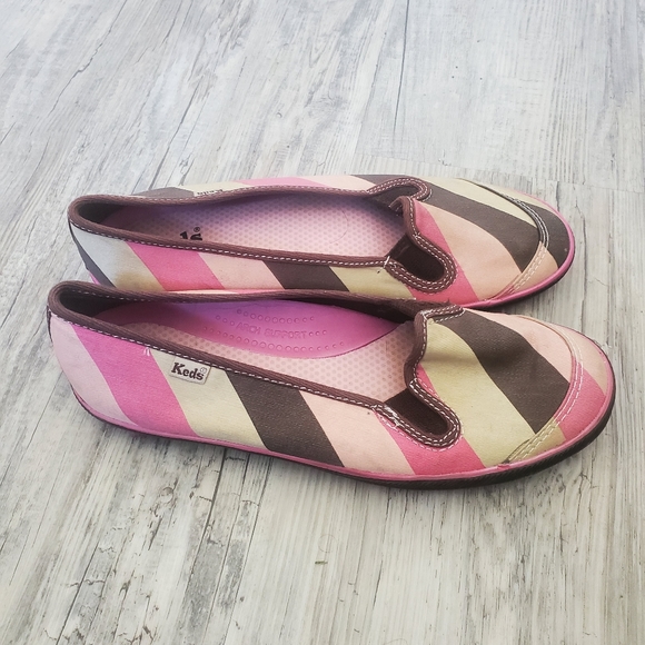 Pink cream brown Keds. Womens size 8. - Picture 2 of 5